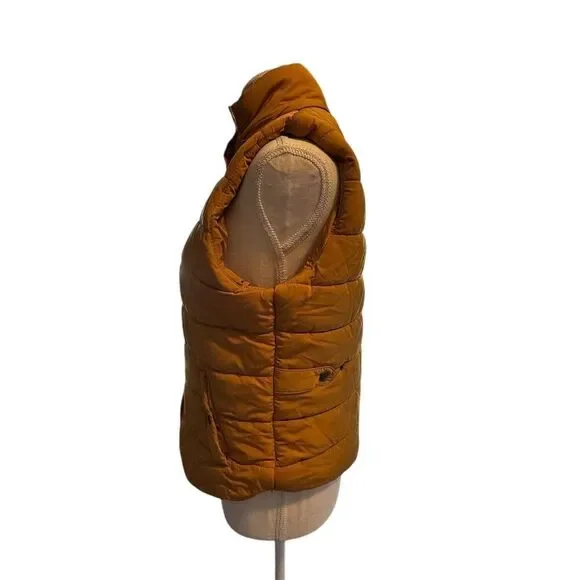 Love Tree Women's Yellow Gold Quilted Puffer Vest Size Medium / Large Casual - Picture 2 of 11